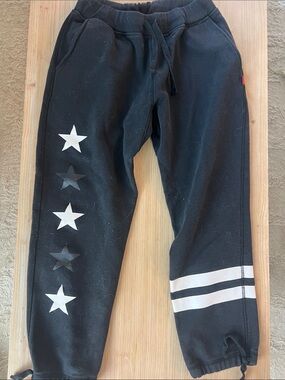 Asphalt Black Joggers with White Stars & Stripes